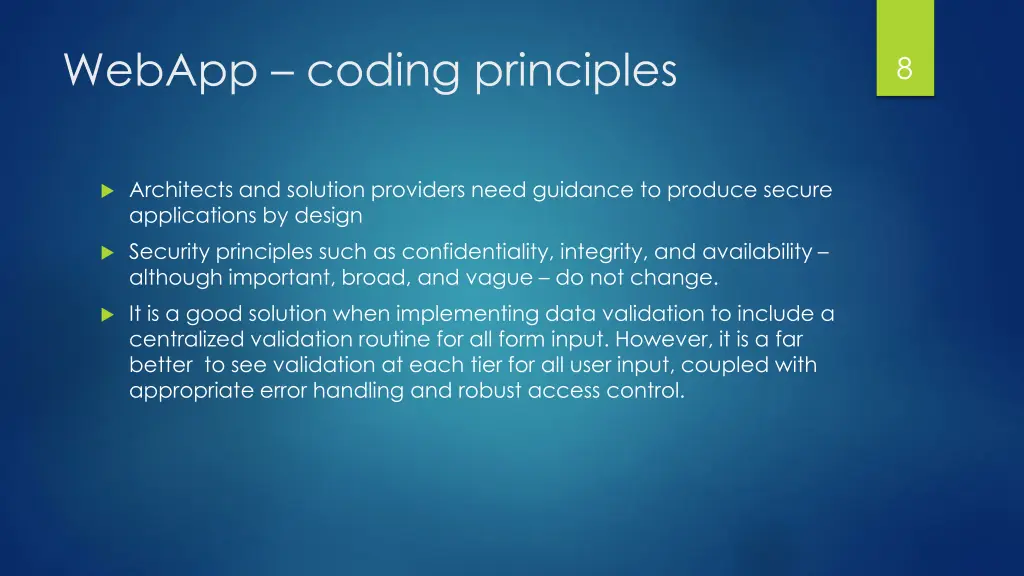 webapp coding principles