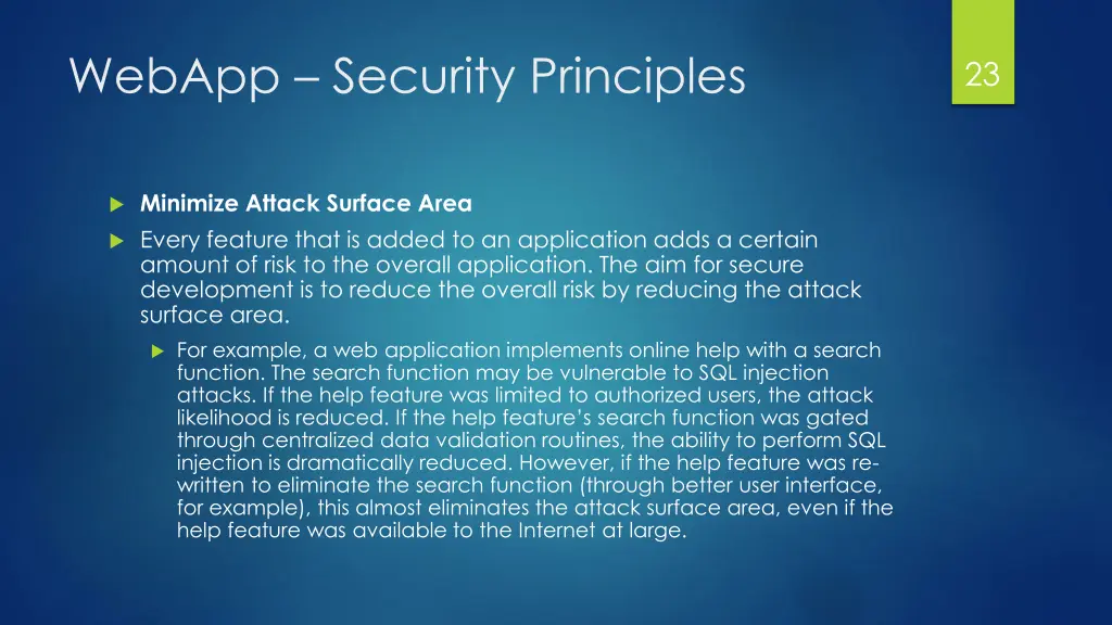 webapp security principles