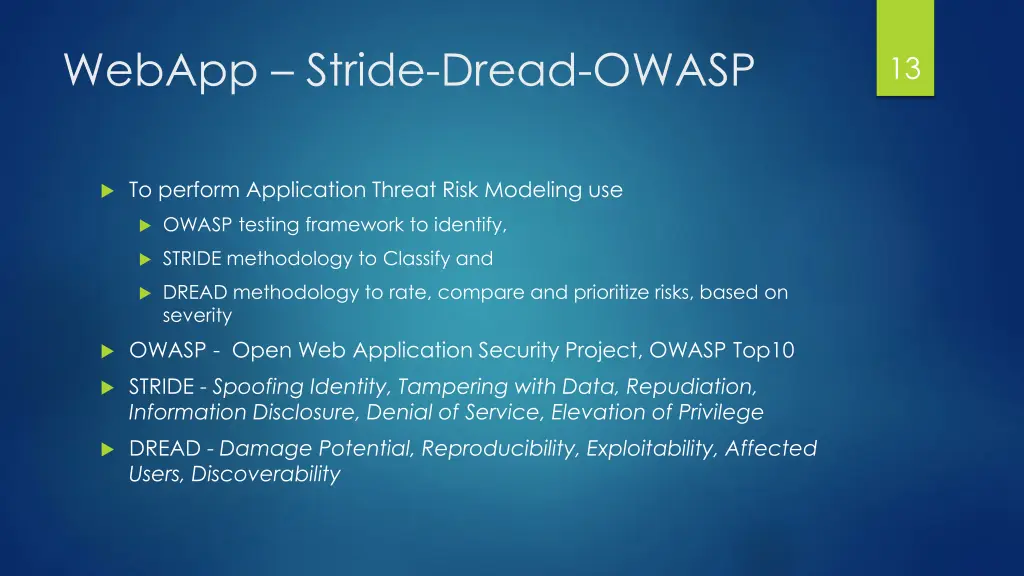 webapp stride dread owasp