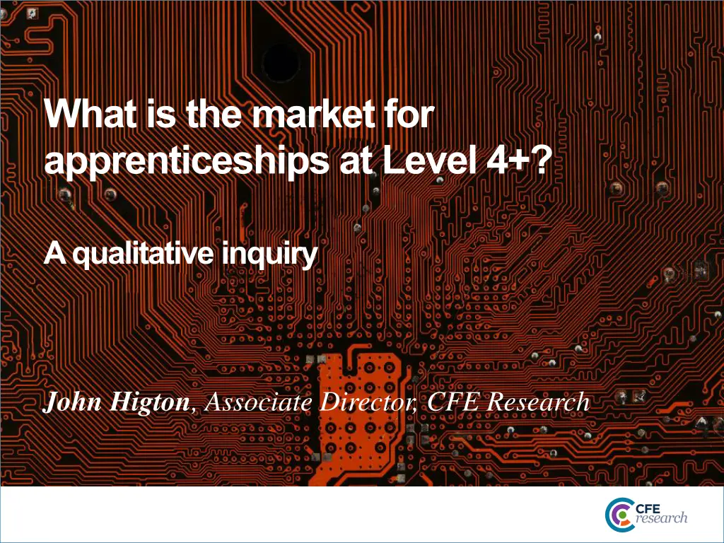 what is the market for apprenticeships at level 4