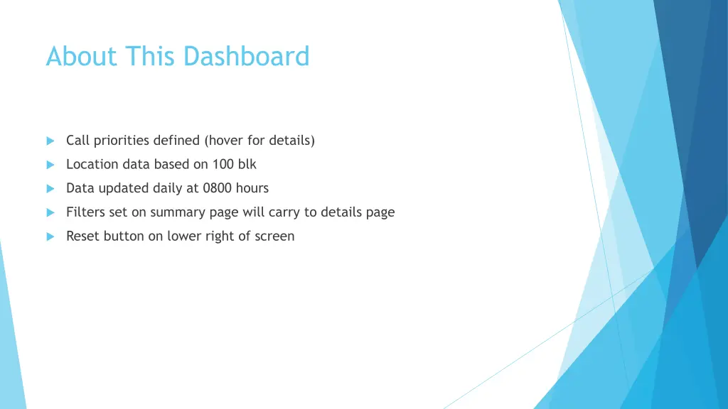 about this dashboard