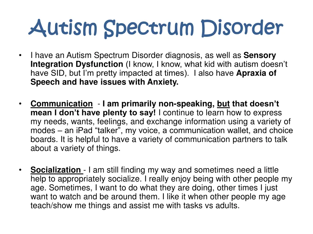 autism spectrum disorder autism spectrum disorder
