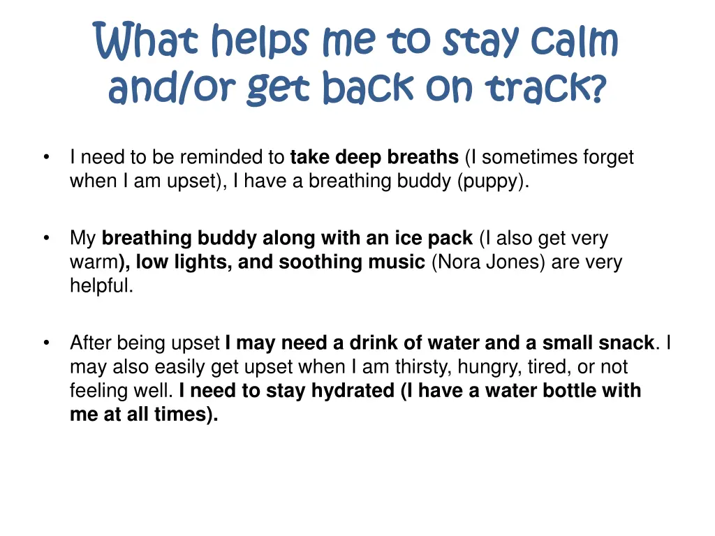 what helps me to stay calm what helps me to stay 1