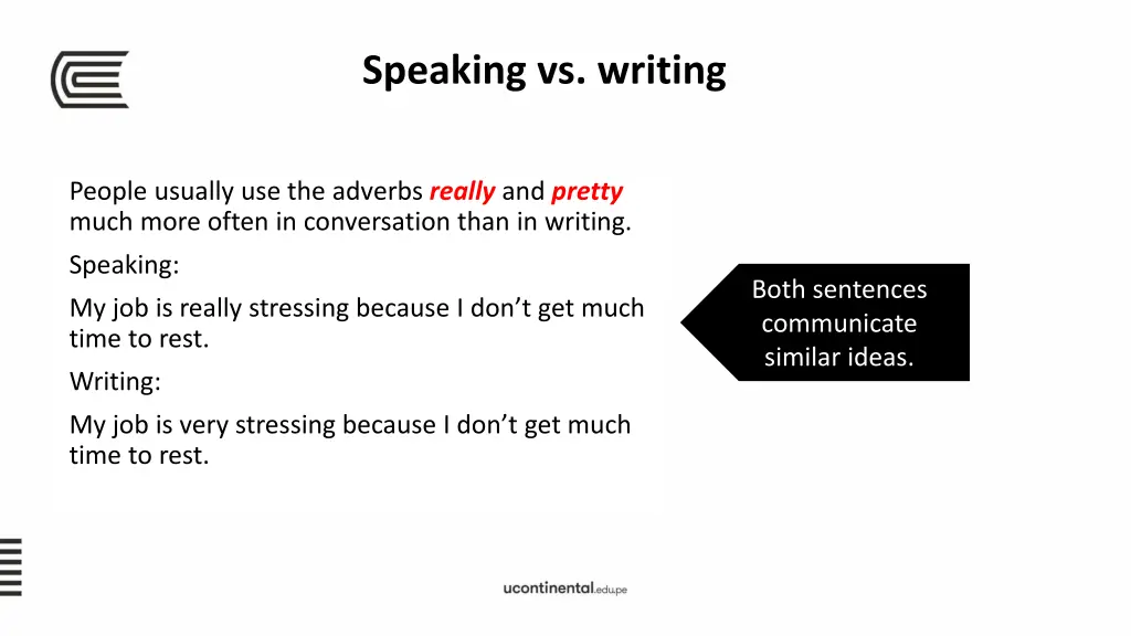 speaking vs writing