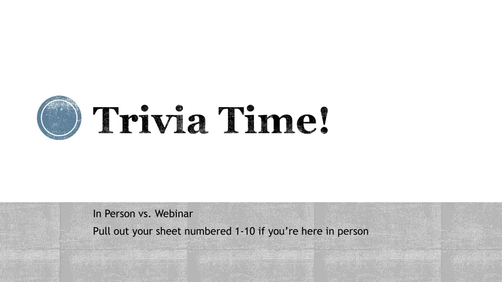 trivia time