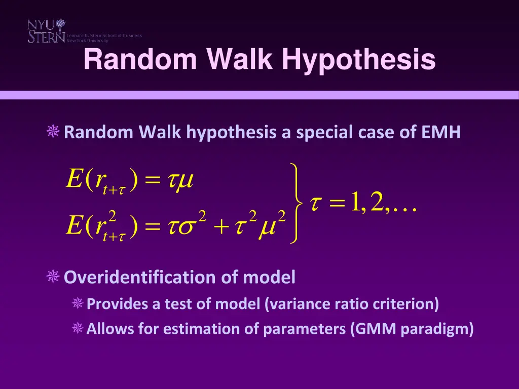 random walk hypothesis
