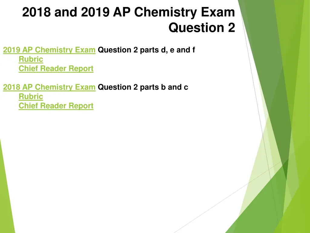 2018 and 2019 ap chemistry exam