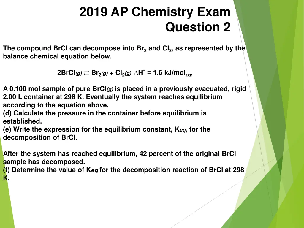 2019 ap chemistry exam