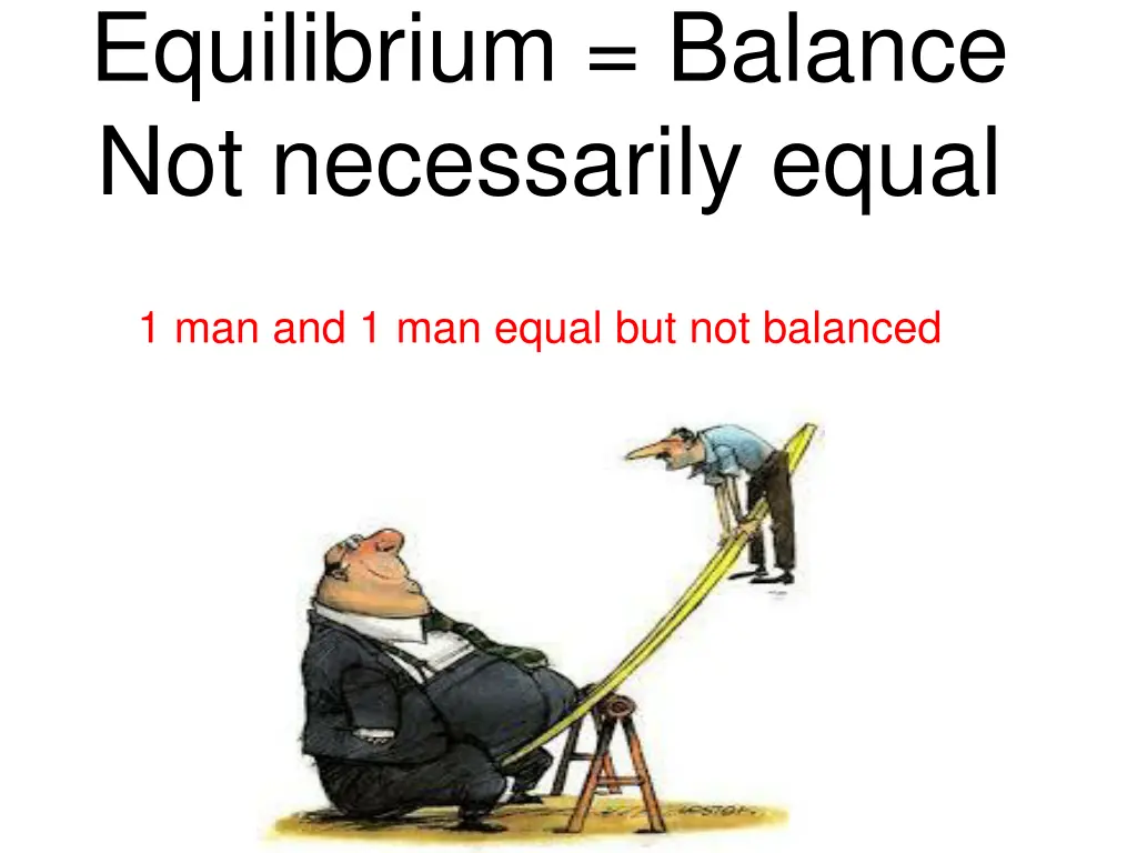 equilibrium balance not necessarily equal
