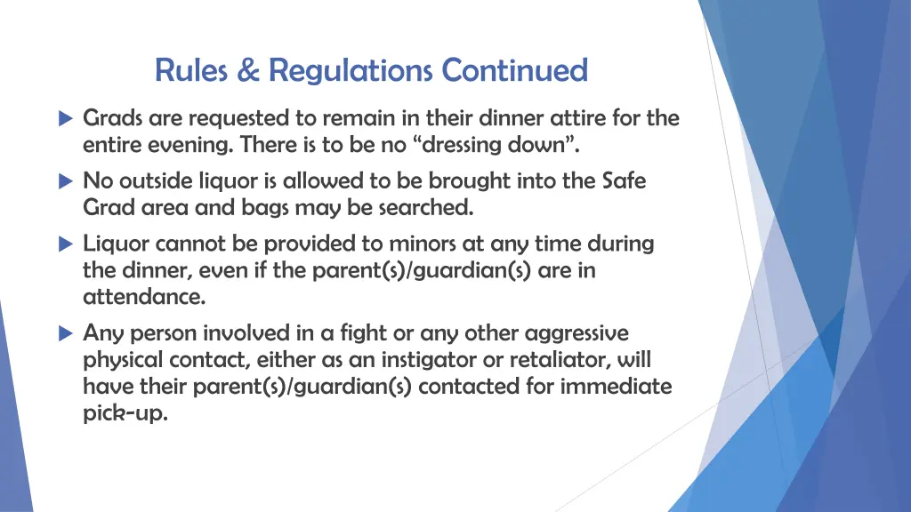 rules regulations continued