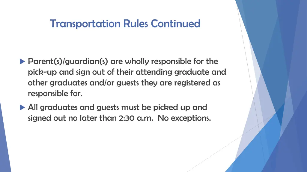 transportation rules continued 1
