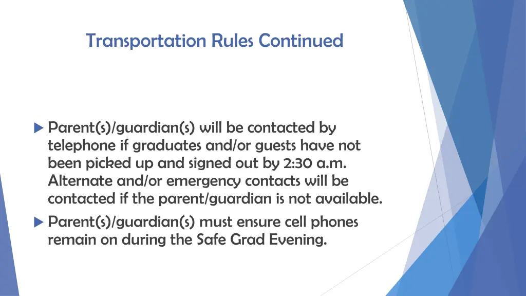 transportation rules continued 3