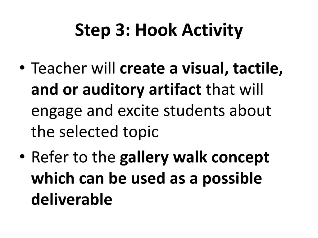 step 3 hook activity