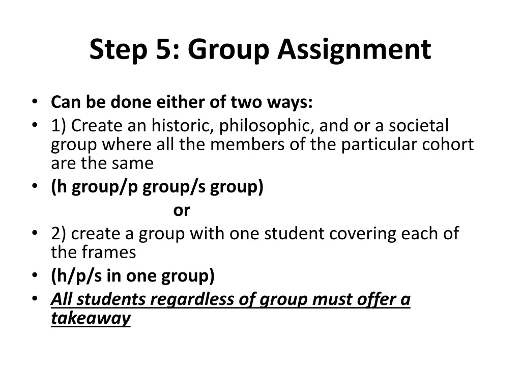 step 5 group assignment