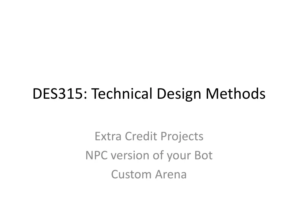 des315 technical design methods