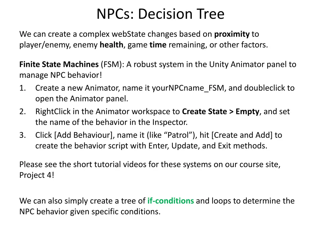 npcs decision tree