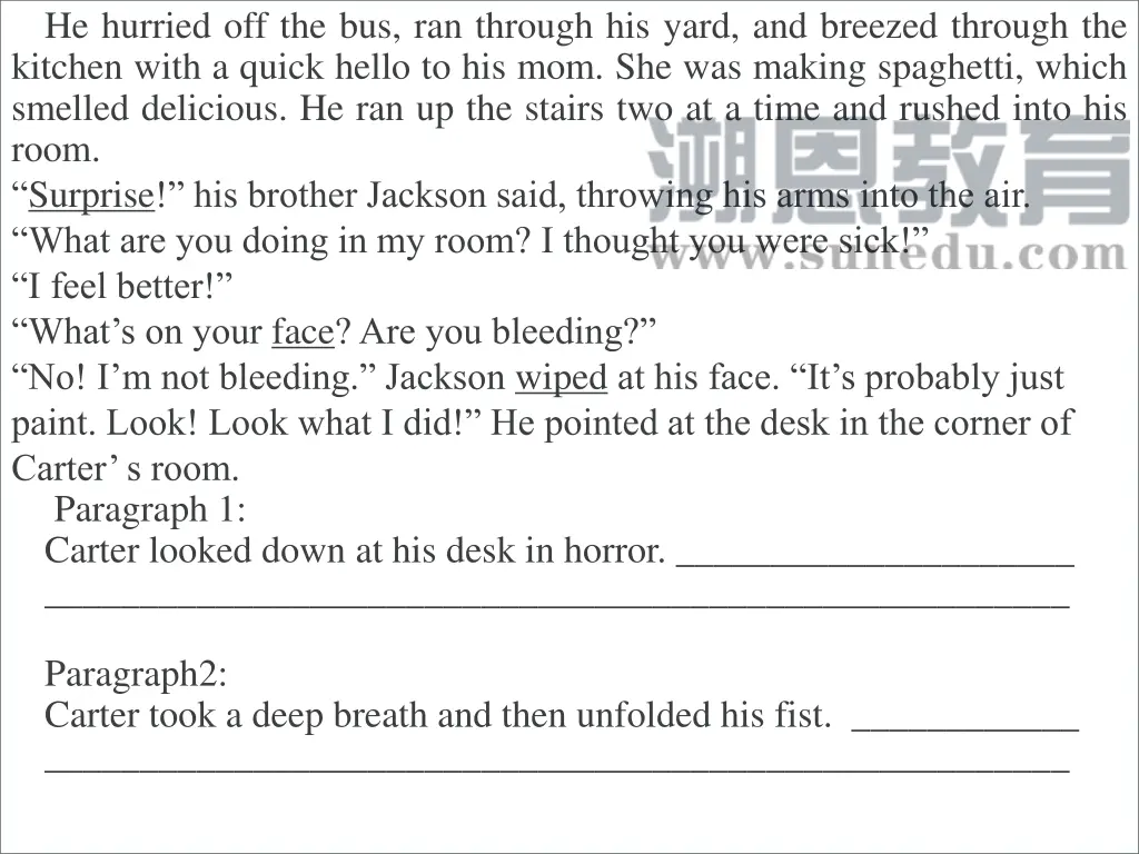 he hurried off the bus ran through his yard