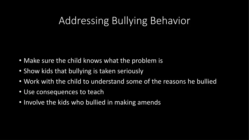 addressing bullying behavior