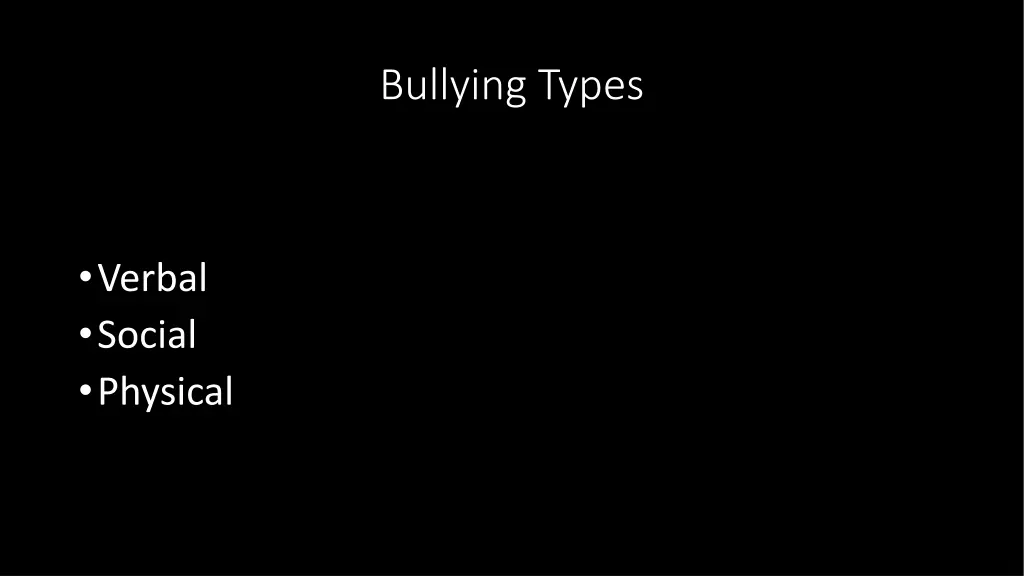 bullying types