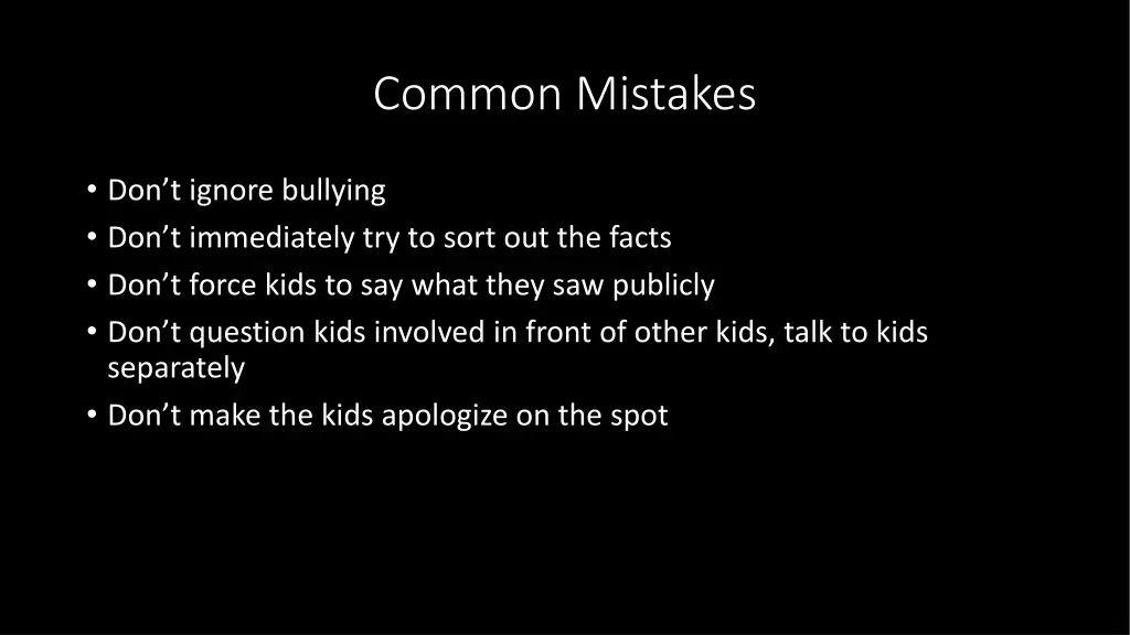 common mistakes