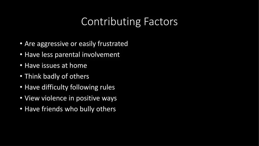 contributing factors