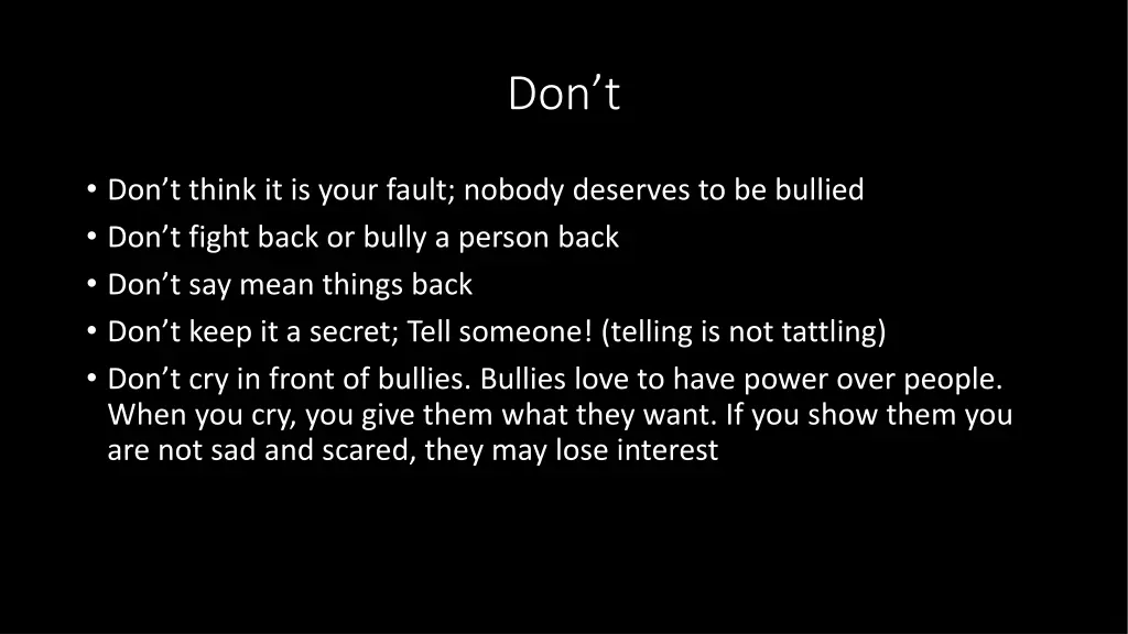 don t