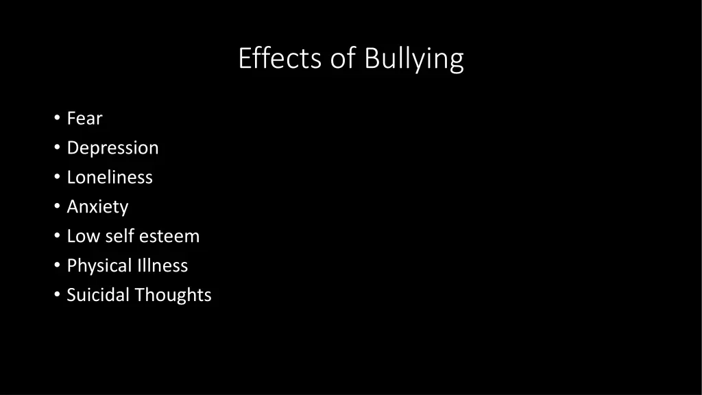 effects of bullying