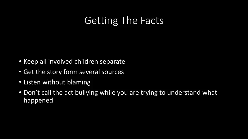 getting the facts