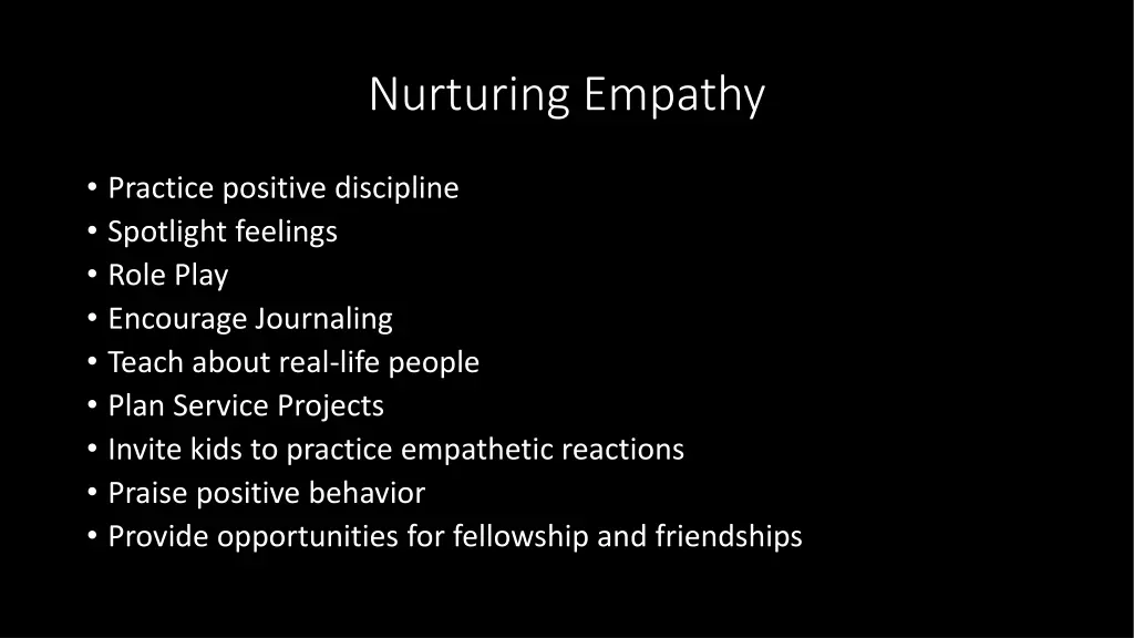 nurturing empathy