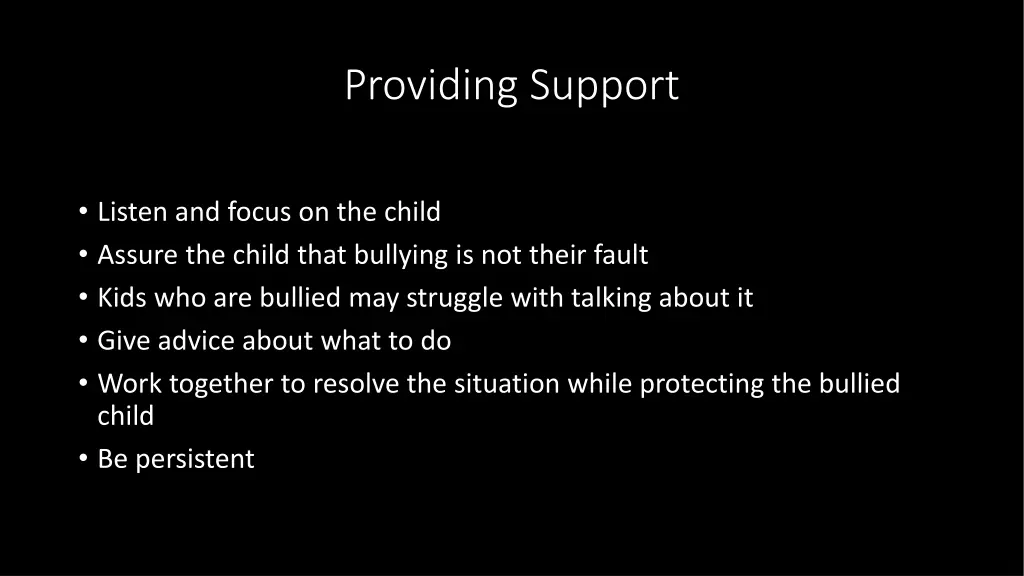 providing support