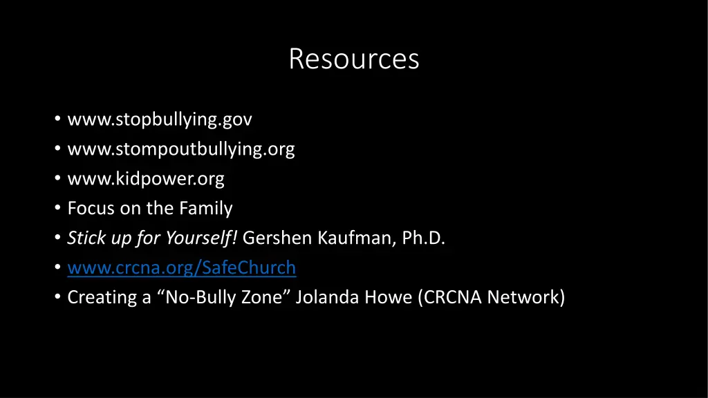 resources