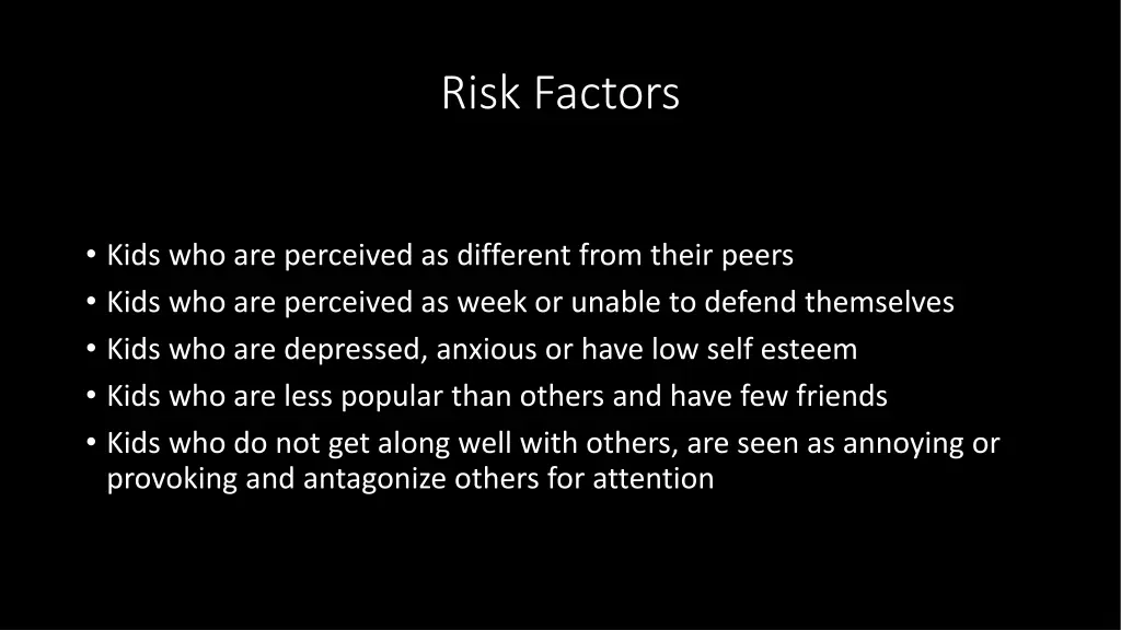 risk factors