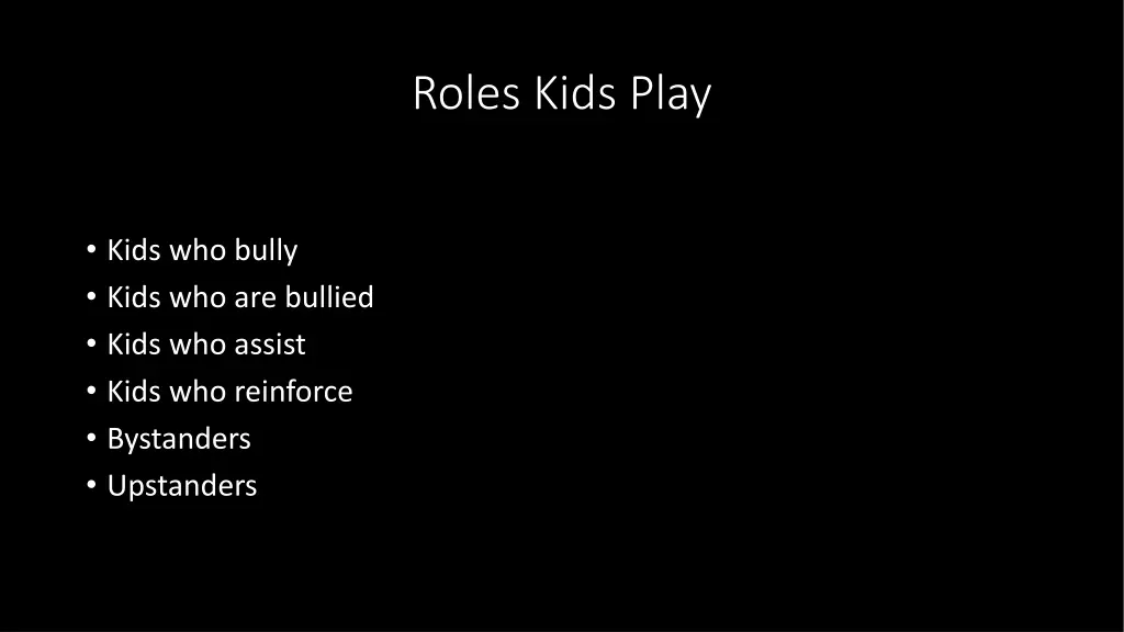 roles kids play