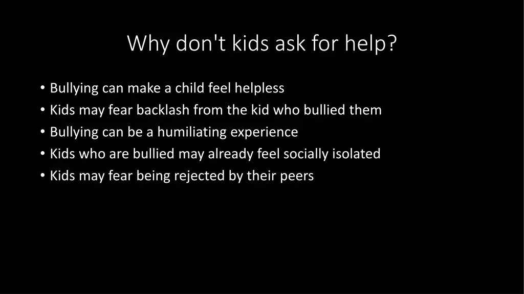 why don t kids ask for help