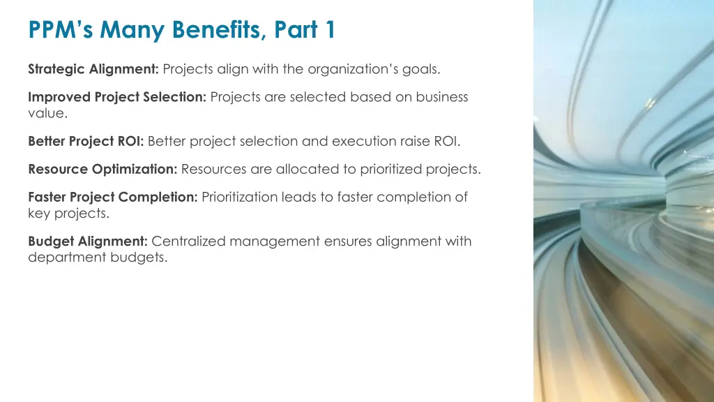 ppm s many benefits part 1