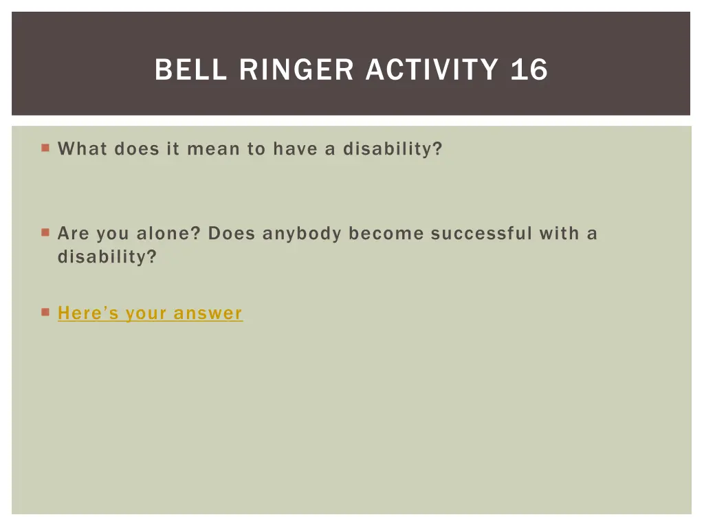 bell ringer activity 16
