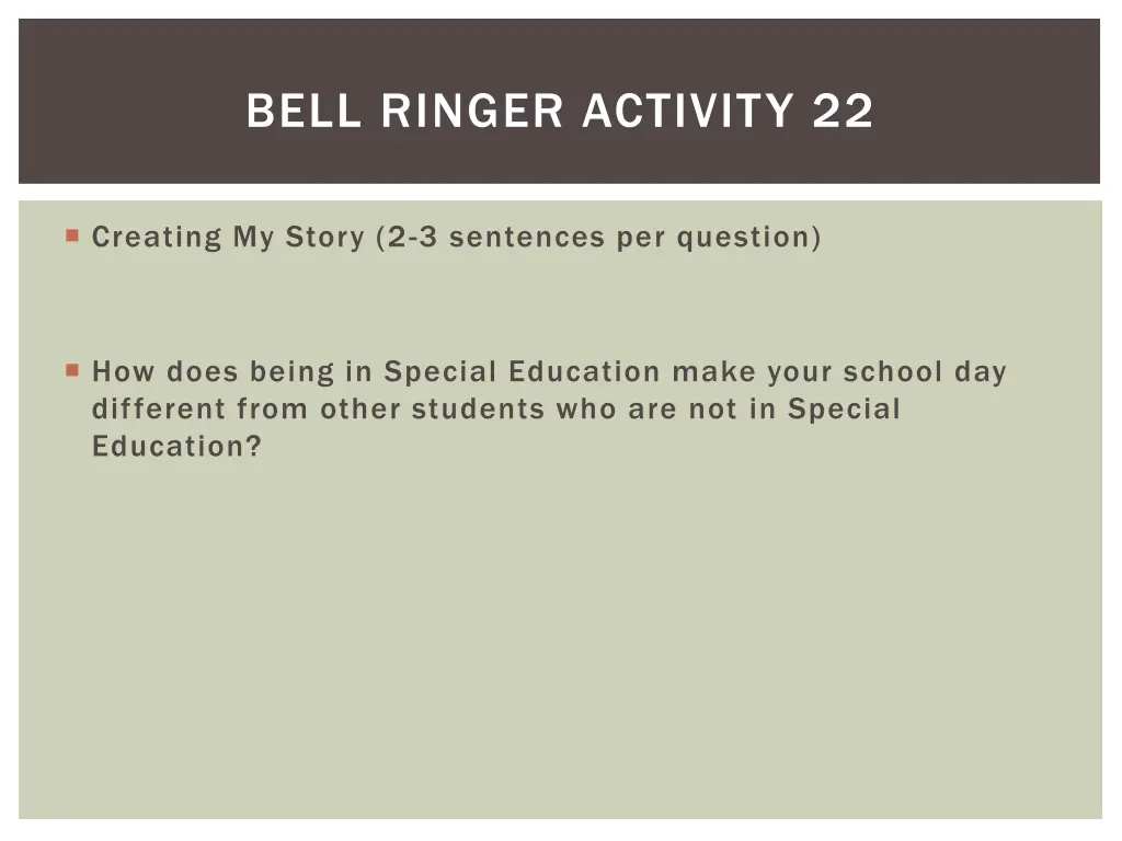 bell ringer activity 22