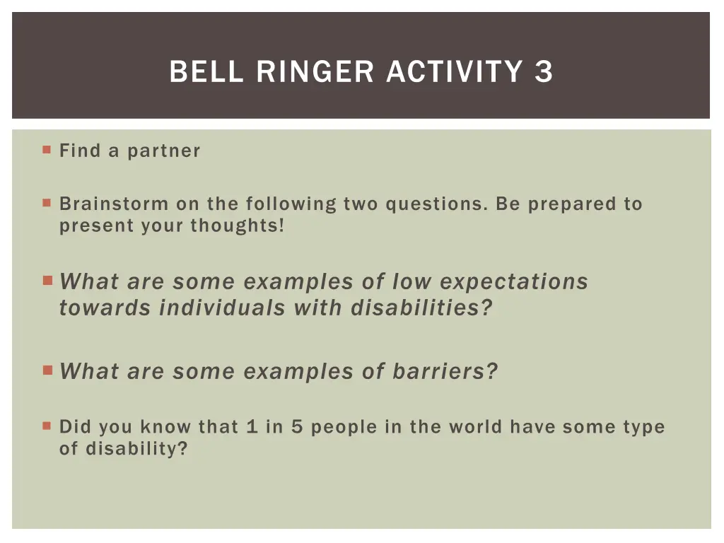 bell ringer activity 3