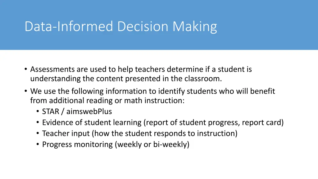 data informed decision making
