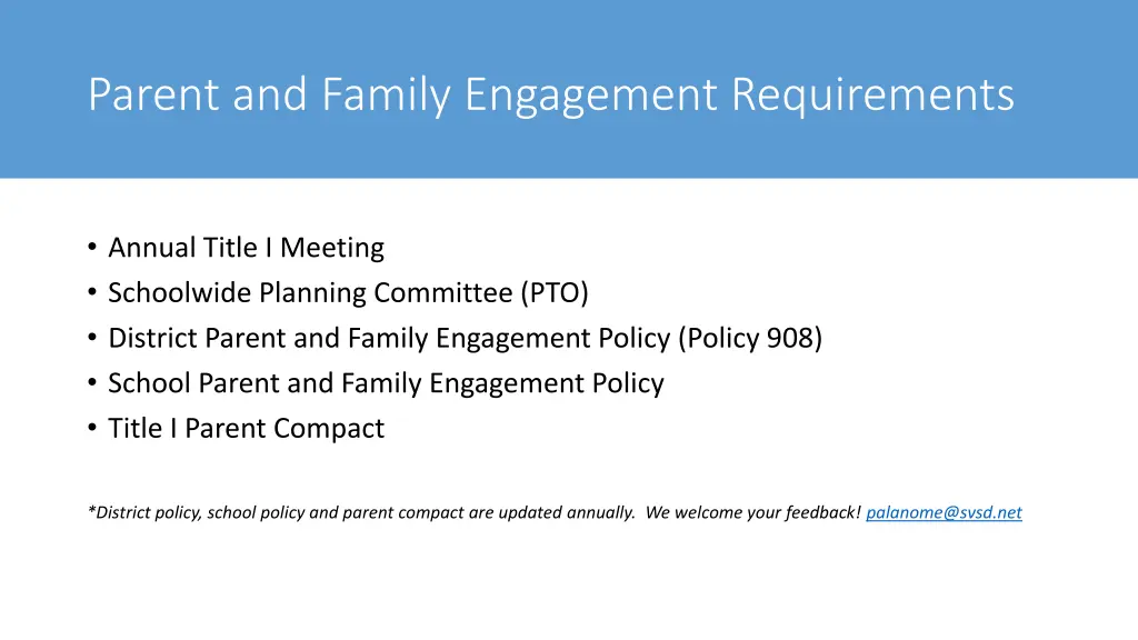 parent and family engagement requirements
