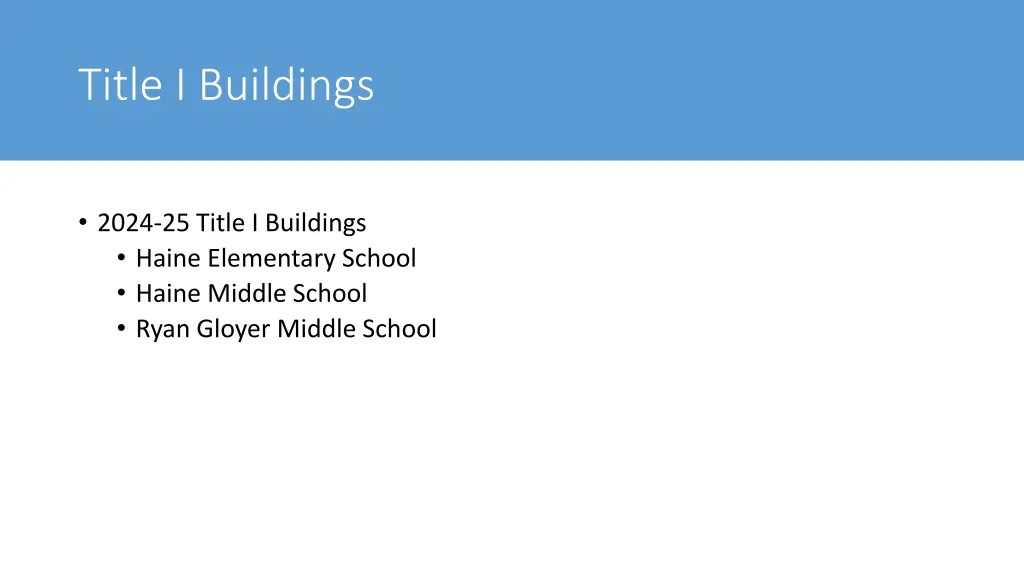 title i buildings