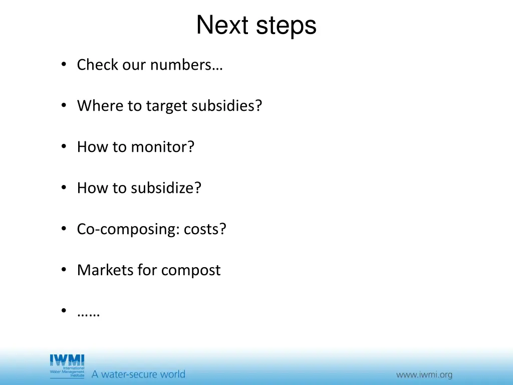 next steps