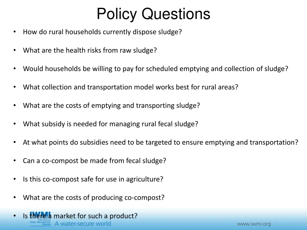 policy questions