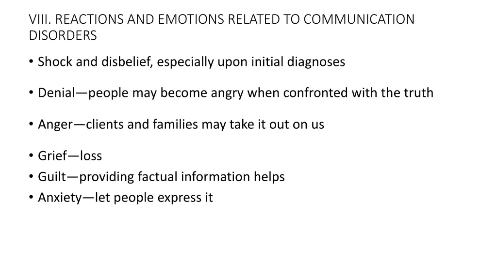 viii reactions and emotions related
