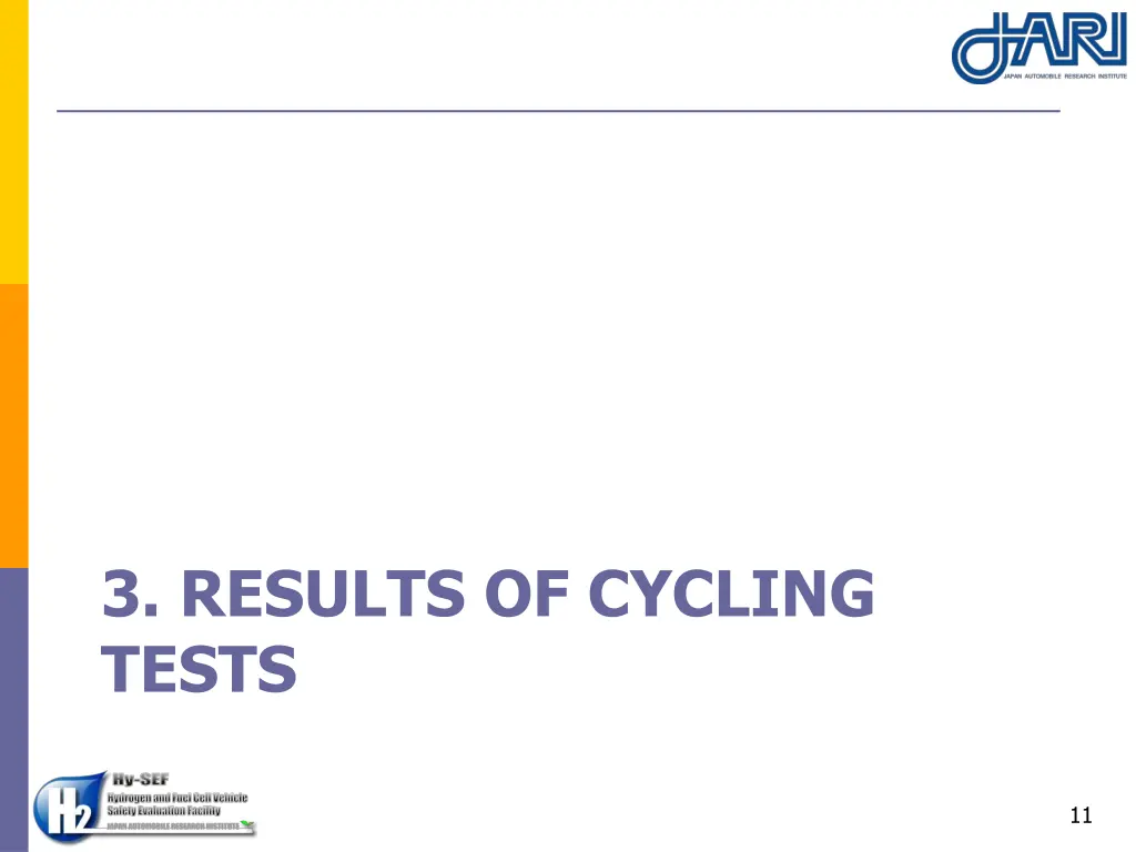 3 results of cycling tests