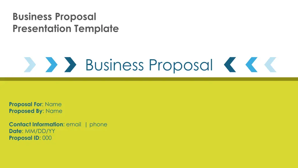 business proposal presentation template