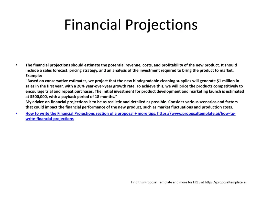 financial projections