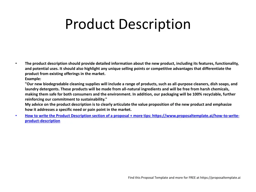 product description