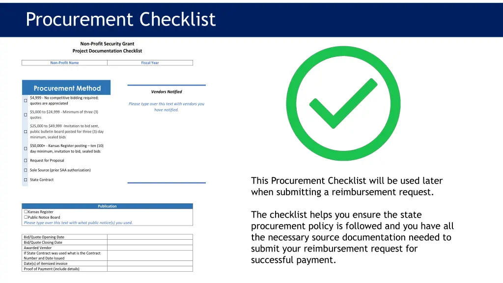 procurement checklist