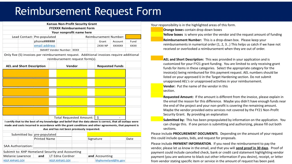 reimbursement request form